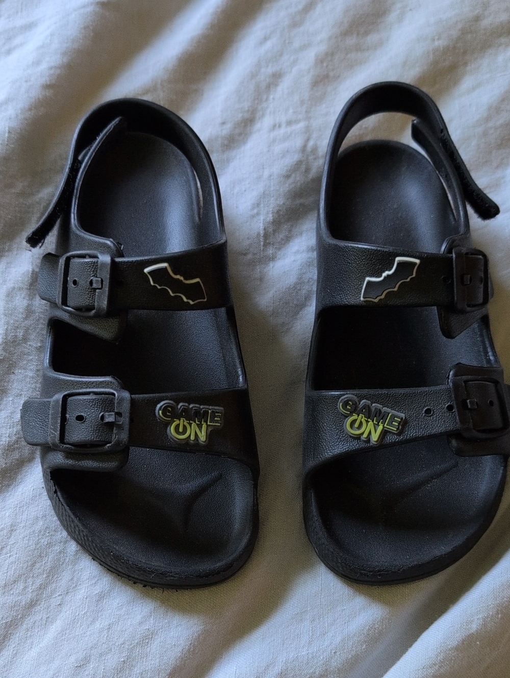 Kids Black Adjustable Sandals - Game On